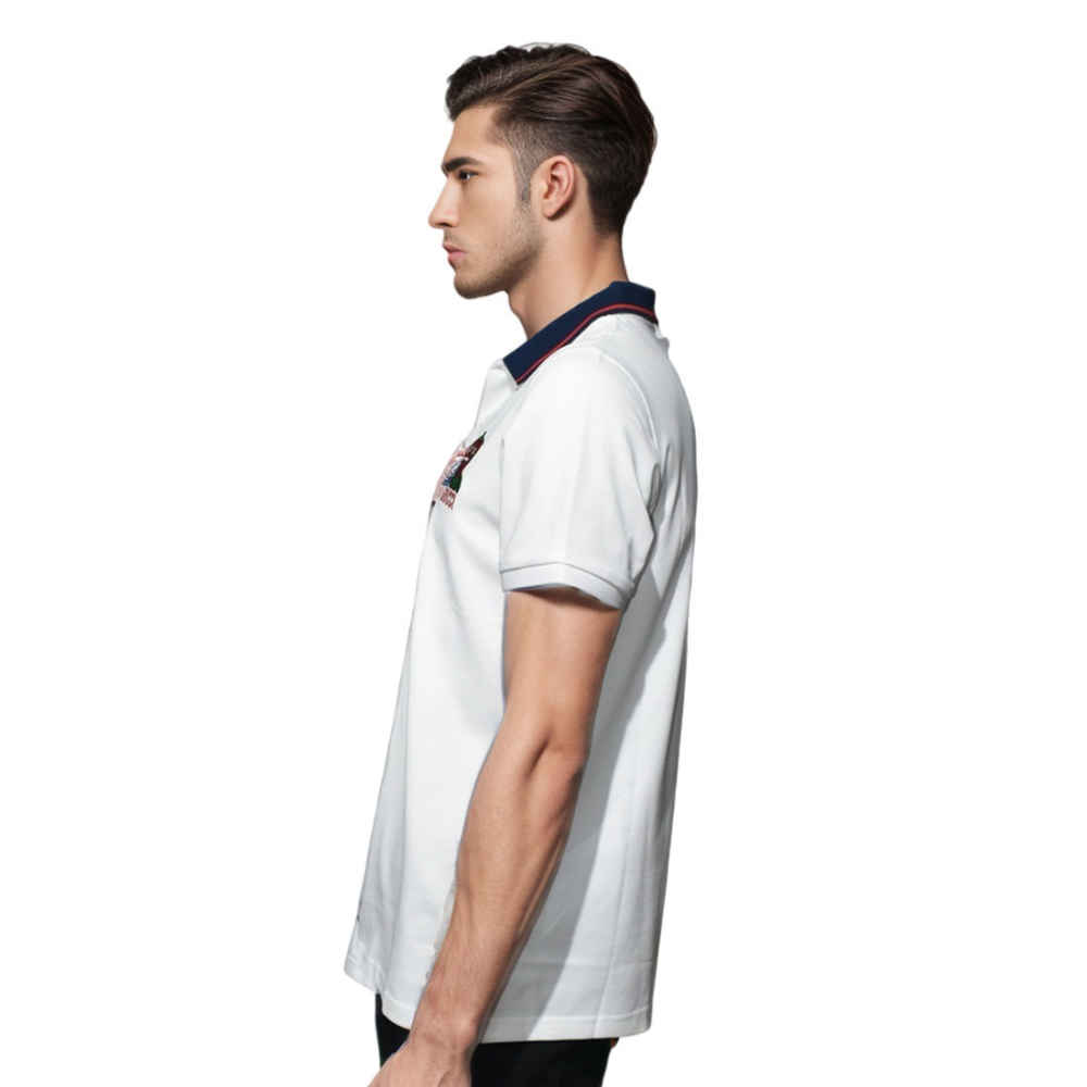 Gucci Strawberry Embroidered White Polo T-shirt-2