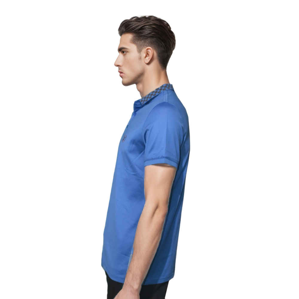 Louis Vuitton Logo Print Blue Premium Quality Polo Tees-thumb-2