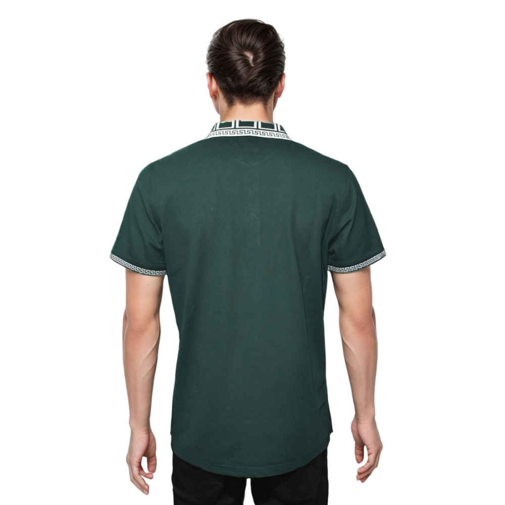Versace Embroidered logo Green Premium Polo T-shirt-1