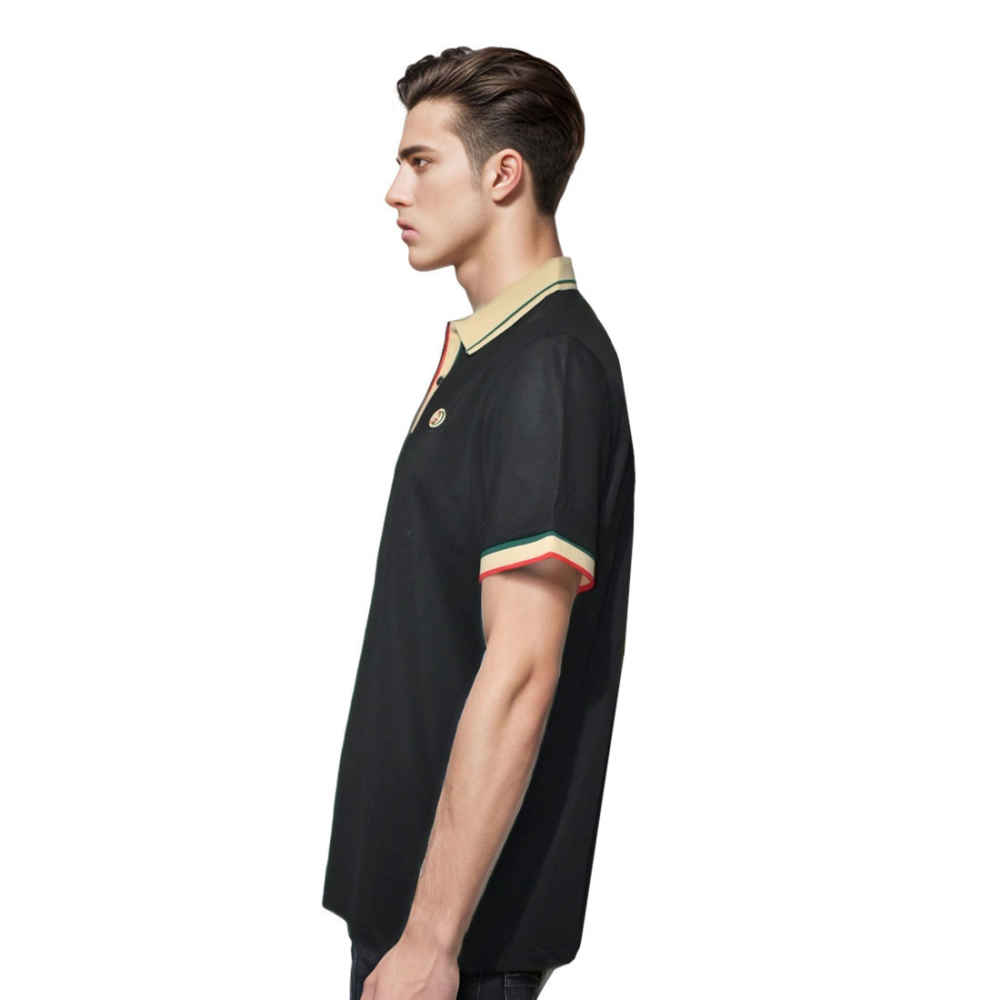 Gucci Black Embroidered logo Premium T-shirt-2