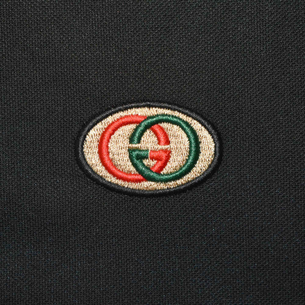 Gucci Black Embroidered logo Premium T-shirt-3