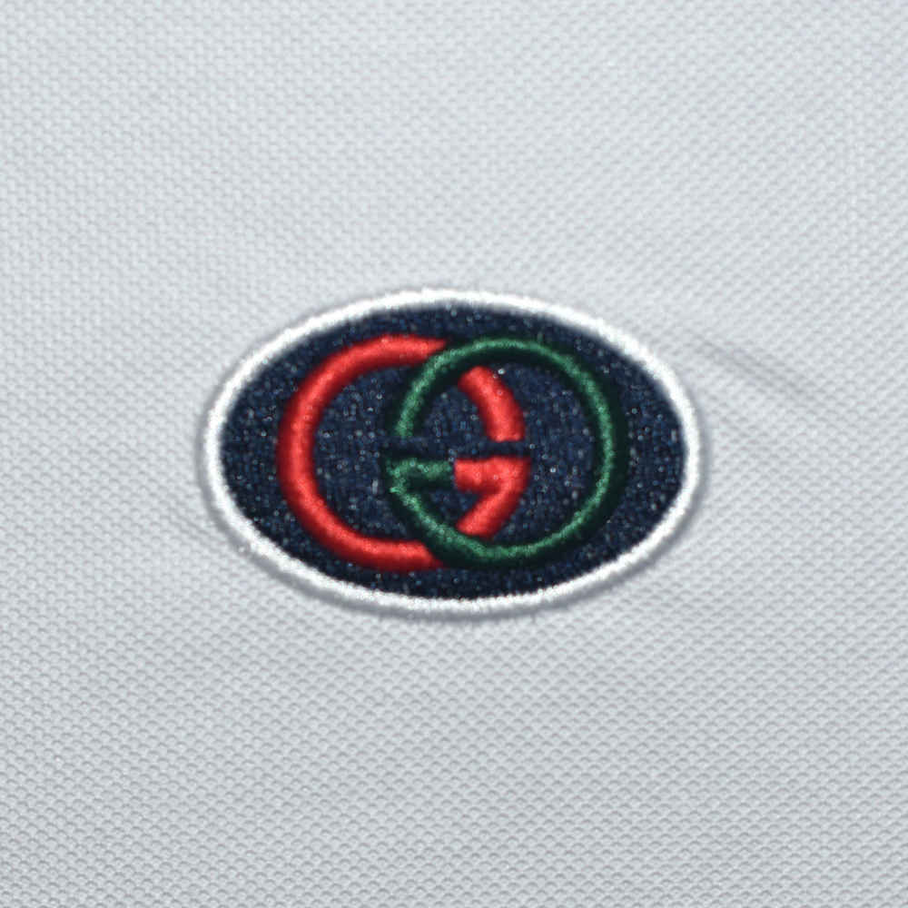 Gucci White Embroidered logo Premium T-shirt-3