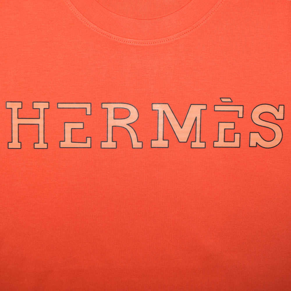 Hermes Paris Orange Round Neck Premium T-shirt-3