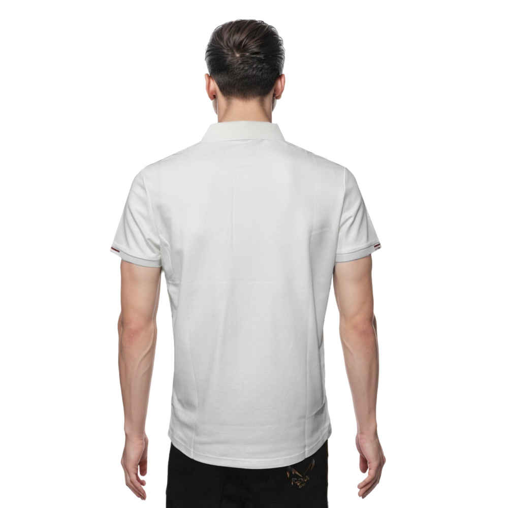 Bally White Embroidery Logo Premium Polo T-shirt-1