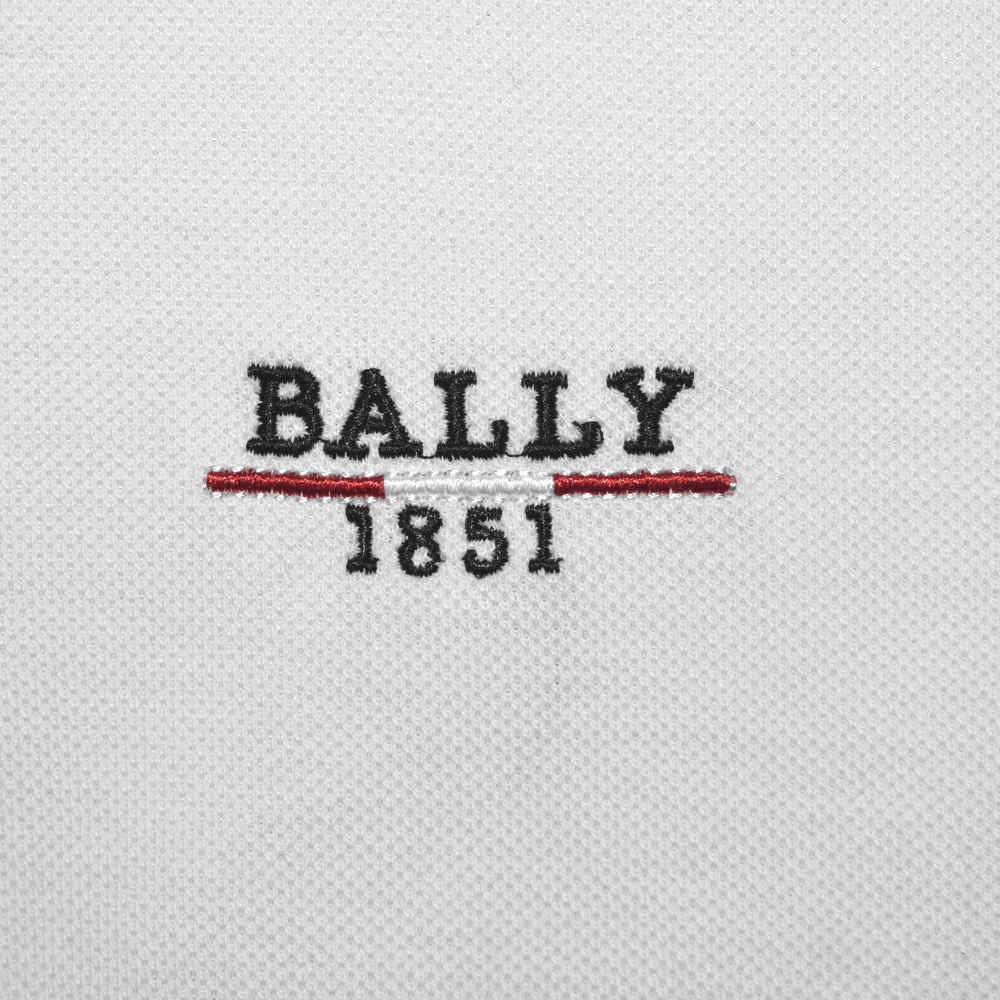 Bally White Embroidery Logo Premium Polo T-shirt-3