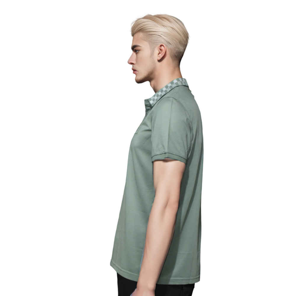 Louis Vuitton Green Embroidery Logo Premium Polo T-shirt-thumb-2