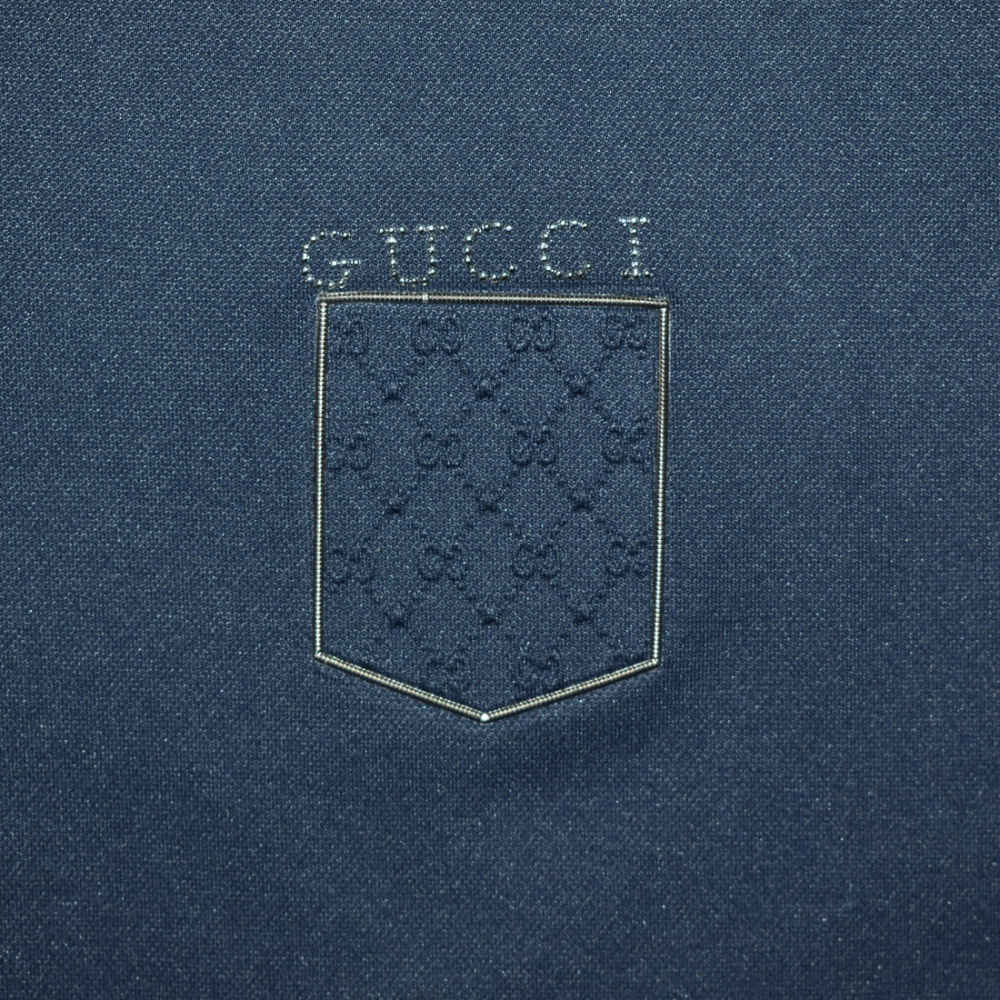 Gucci Navy Blue Premium Quality Polo Tees-3