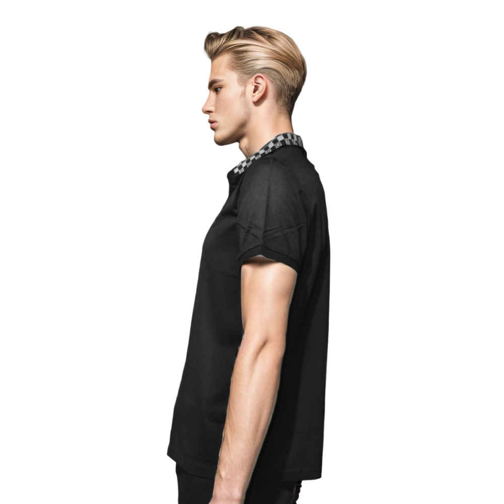 Louis Vuitton Black Embroidery Logo Premium Polo T-shirt-thumb-2