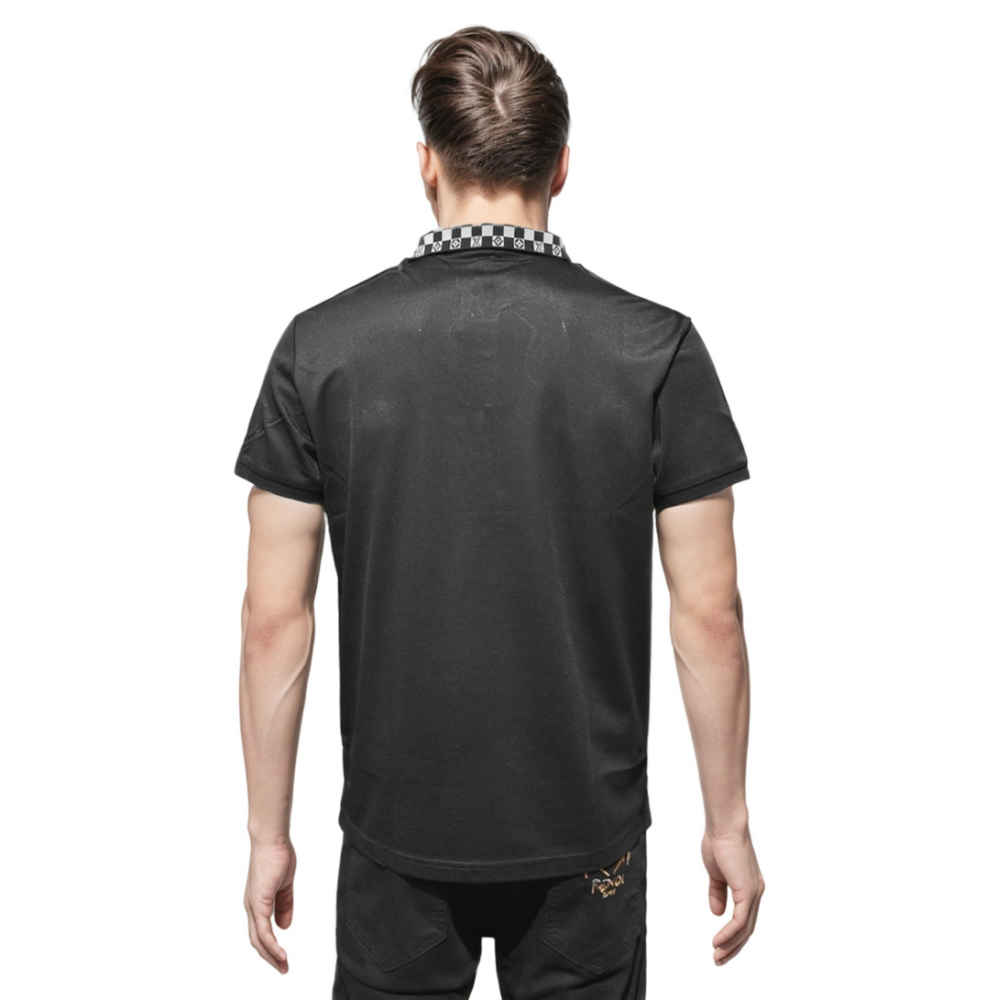 Louis Vuitton Black Embroidery Logo Premium Polo T-shirt-thumb-1