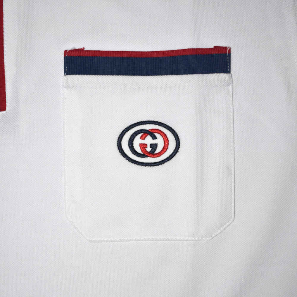Gucci White Premium Quality Polo Tees-3