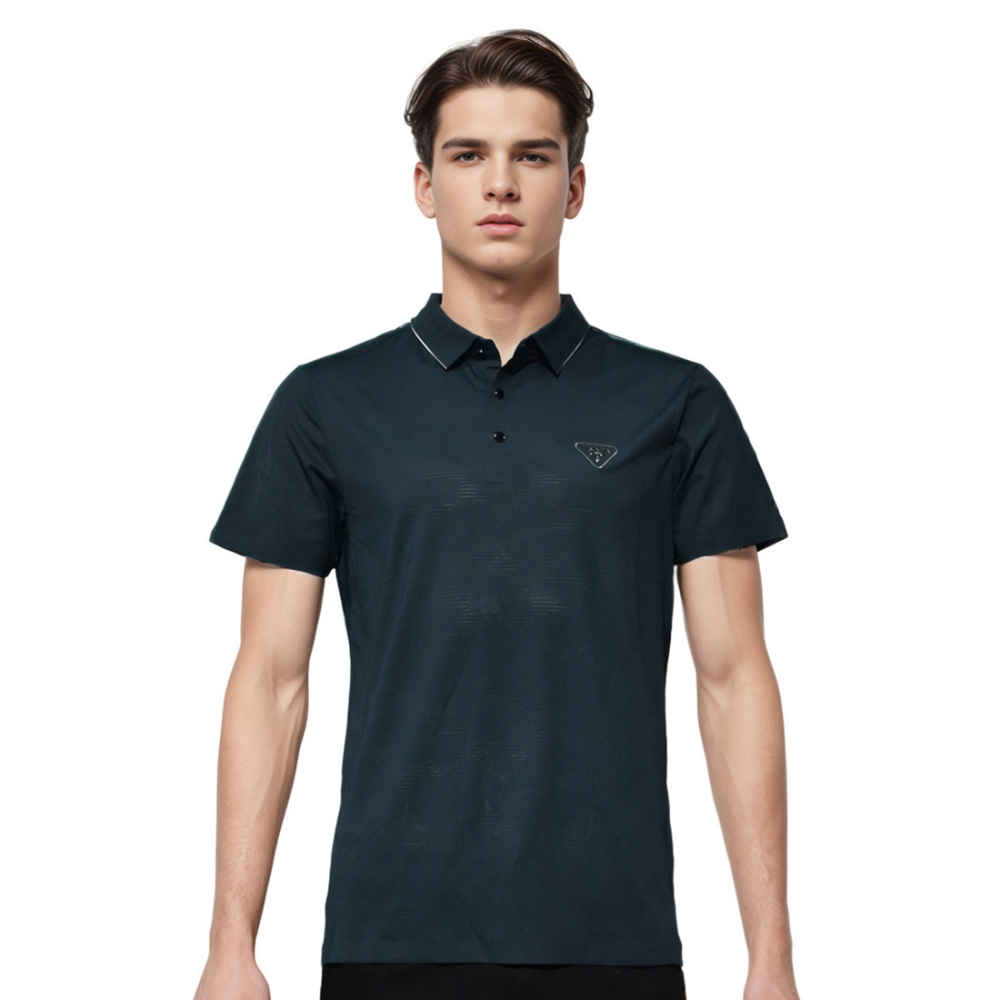 Prada Dark Teal Blue Premium Quality Polo Tees-thumb-0