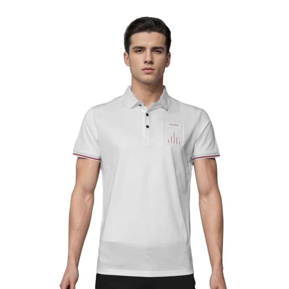 Prada White Premium Quality Polo T-shirt-thumb-0