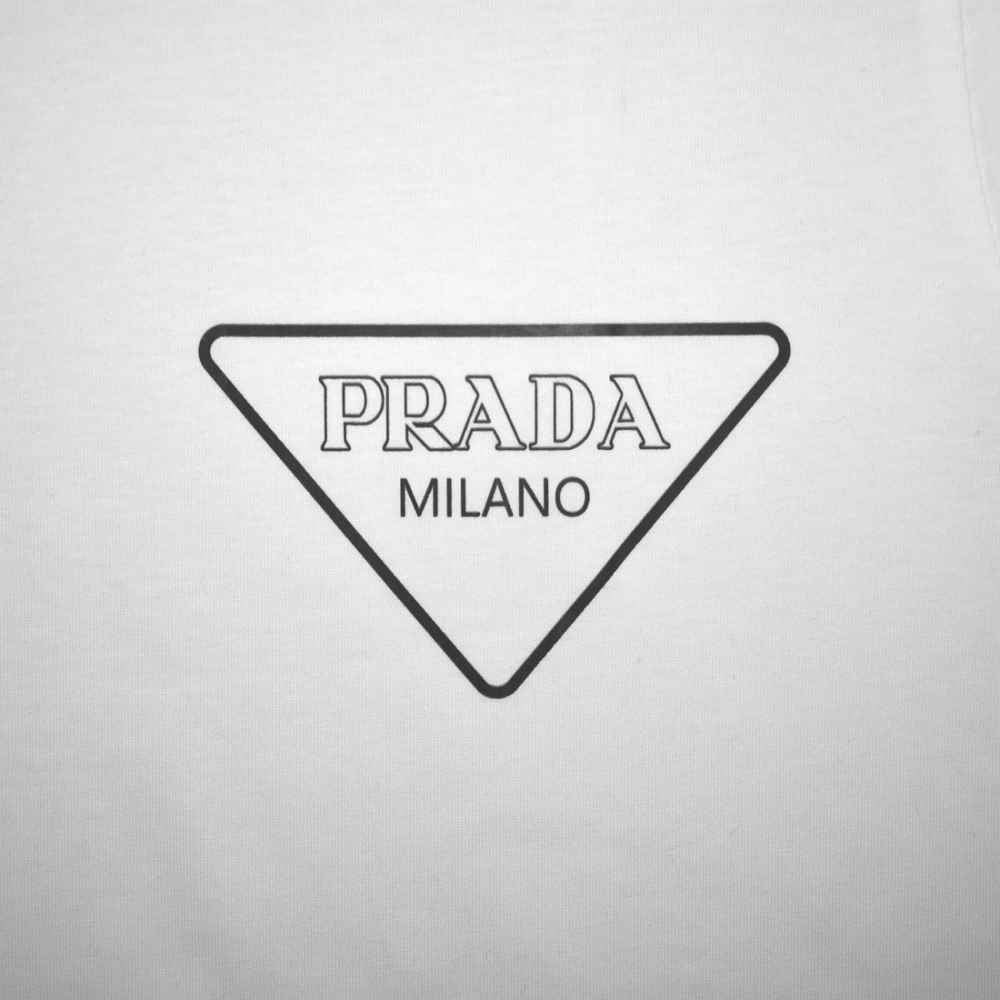 Prada White Logo Re-Nylon Detail Premium T-shirt-3