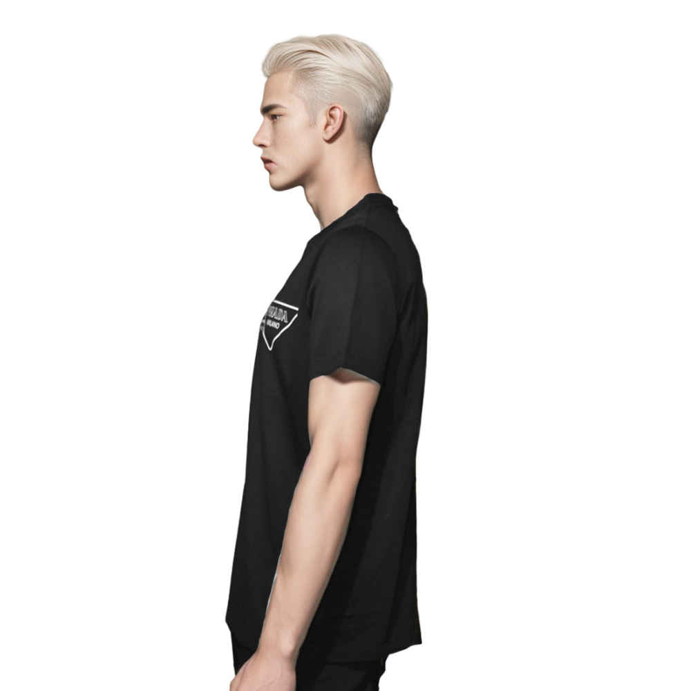 Prada Black Logo Re-Nylon Detail Premium T-shirt-2