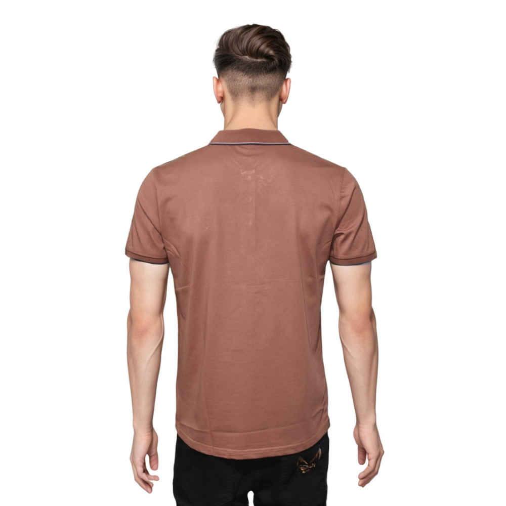 Prada Brown Embroidery Logo Premium Polo T-shirt-1
