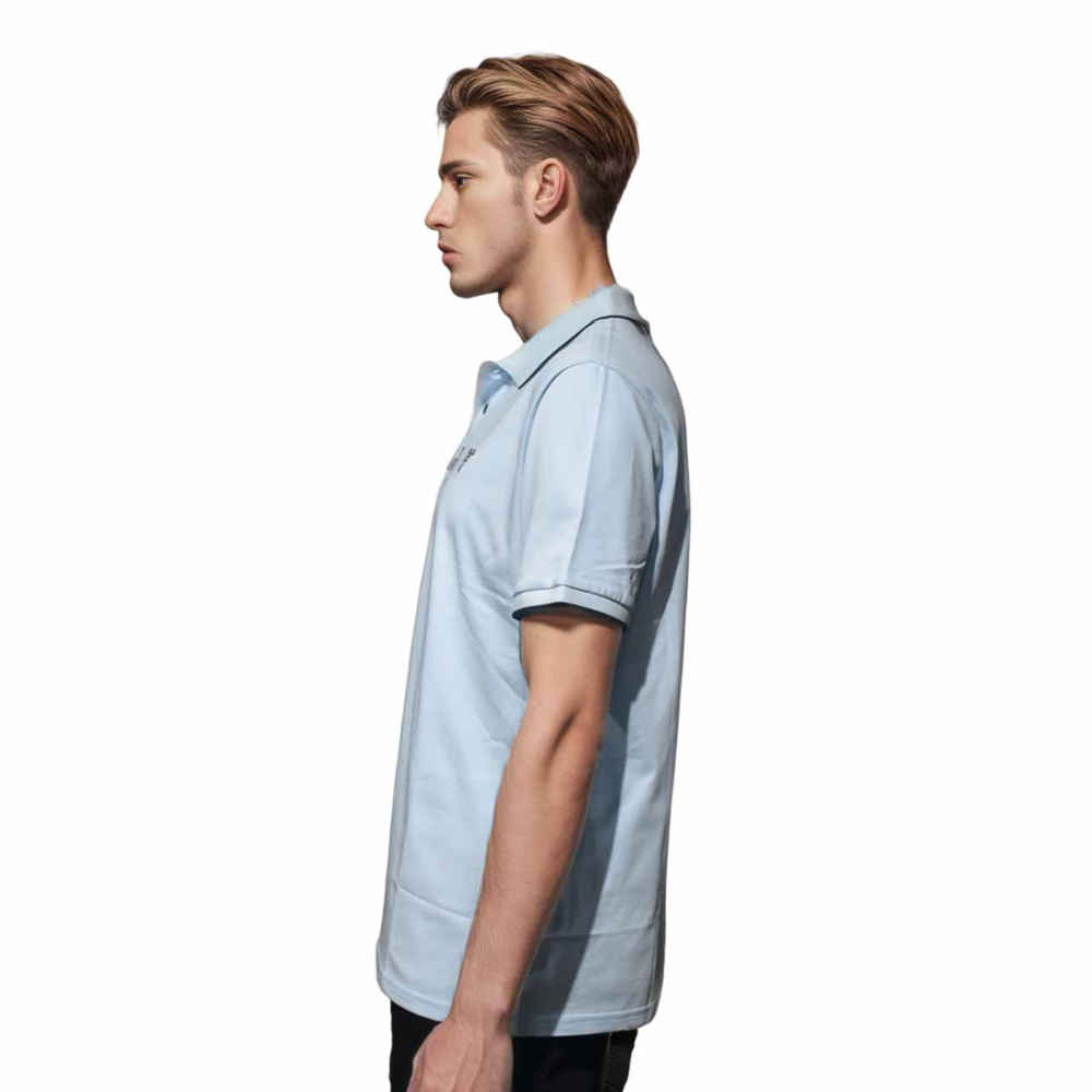 Prada Sky Blue Embroidery Logo Premium Polo T-shirt-2