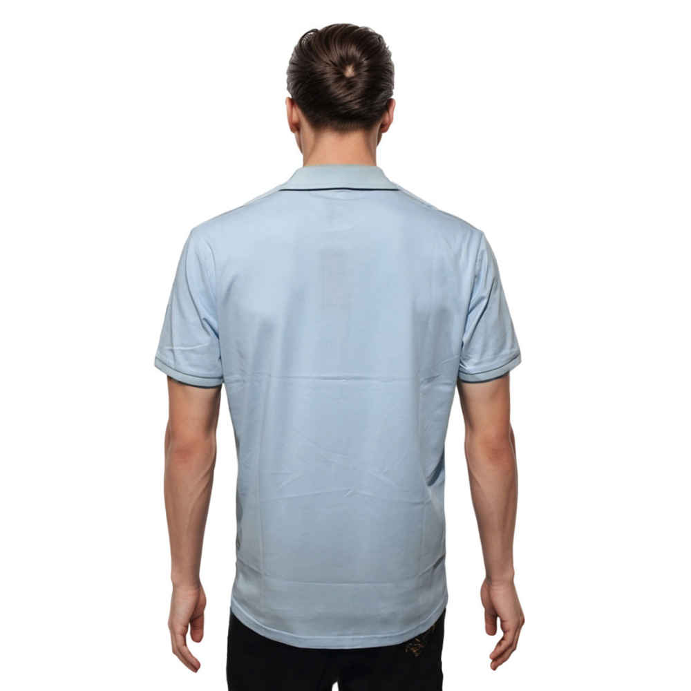Prada Sky Blue Embroidery Logo Premium Polo T-shirt-1