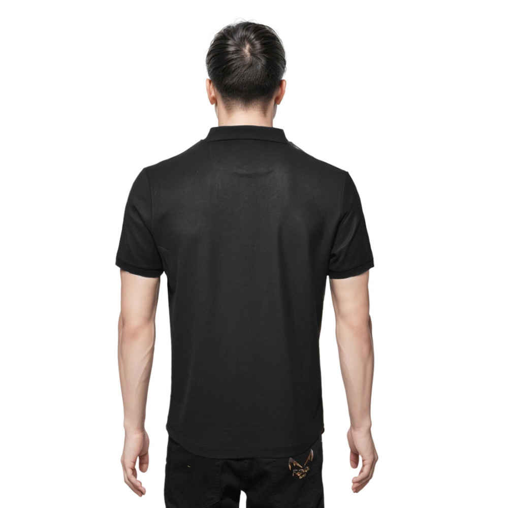 Brunello Cucinelli Black Embroidery Premium Polo T-shirt-thumb-1
