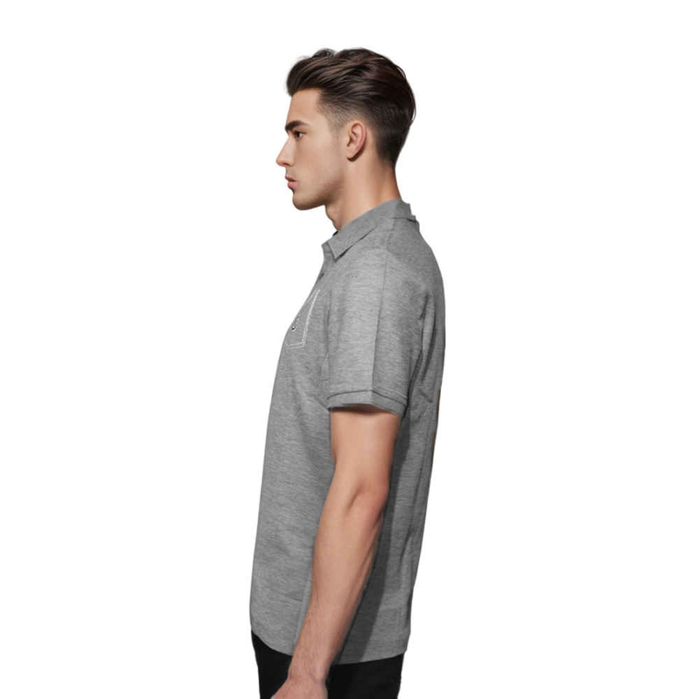 Brunello Cucinelli Grey Embroidery Premium Polo T-shirt-2