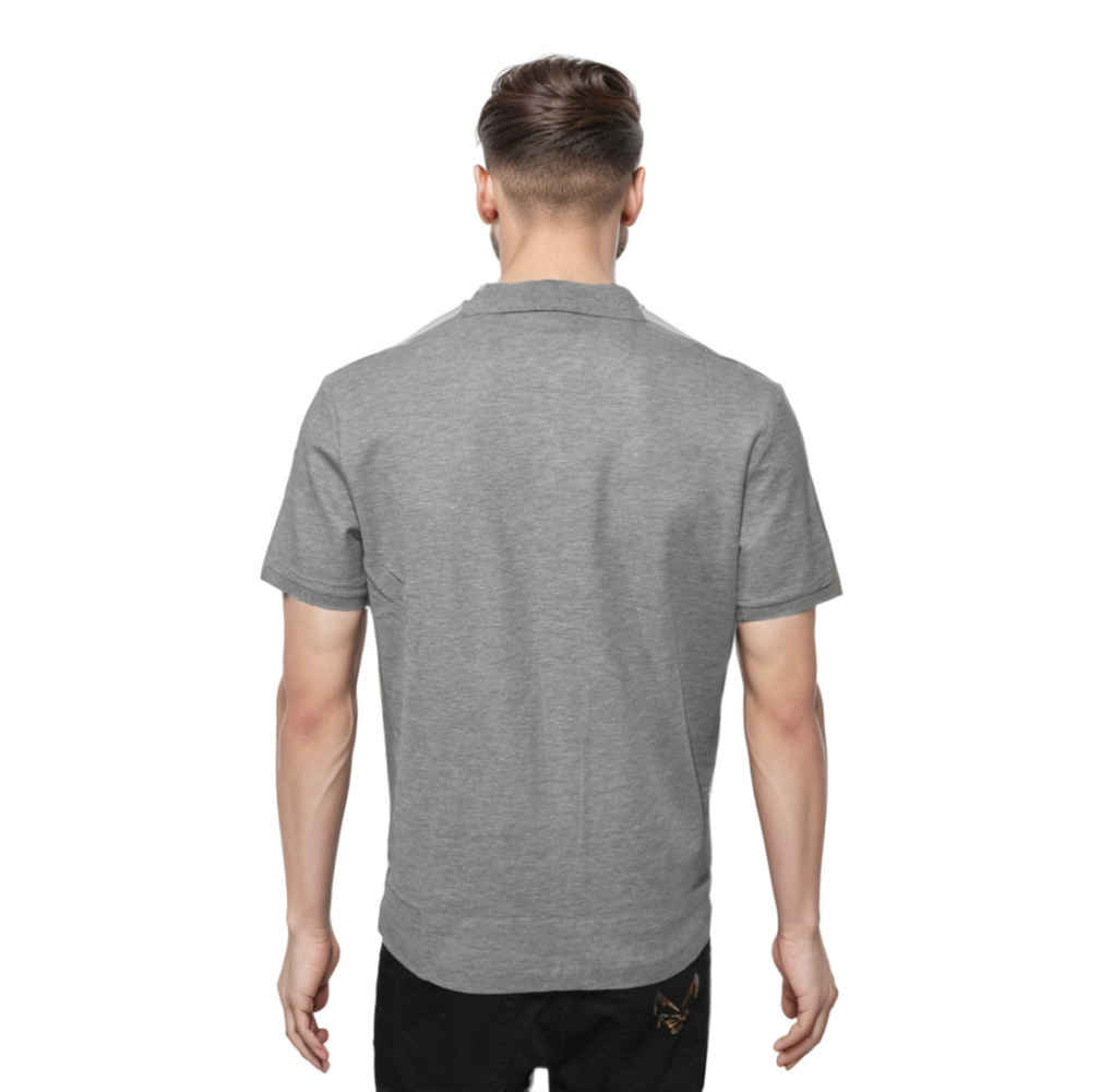 Brunello Cucinelli Grey Embroidery Premium Polo T-shirt-1