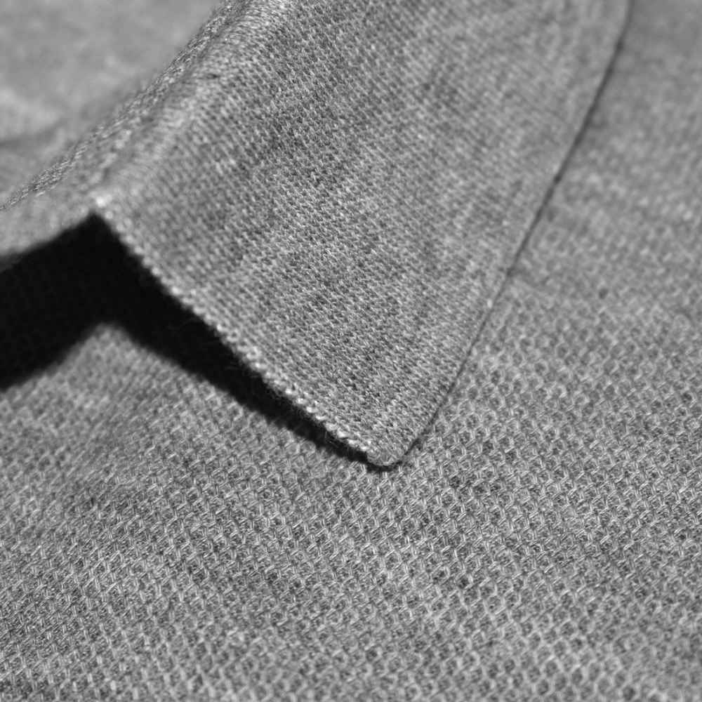 Brunello Cucinelli Grey Embroidery Premium Polo T-shirt-4