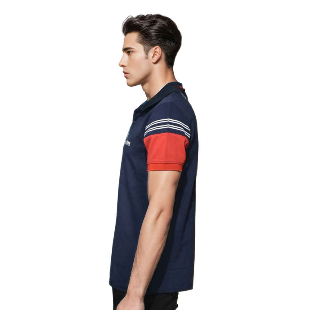 BOSS Navy Blue Embroidery Logo Premium Luxury Polo T-shirt-thumb-2