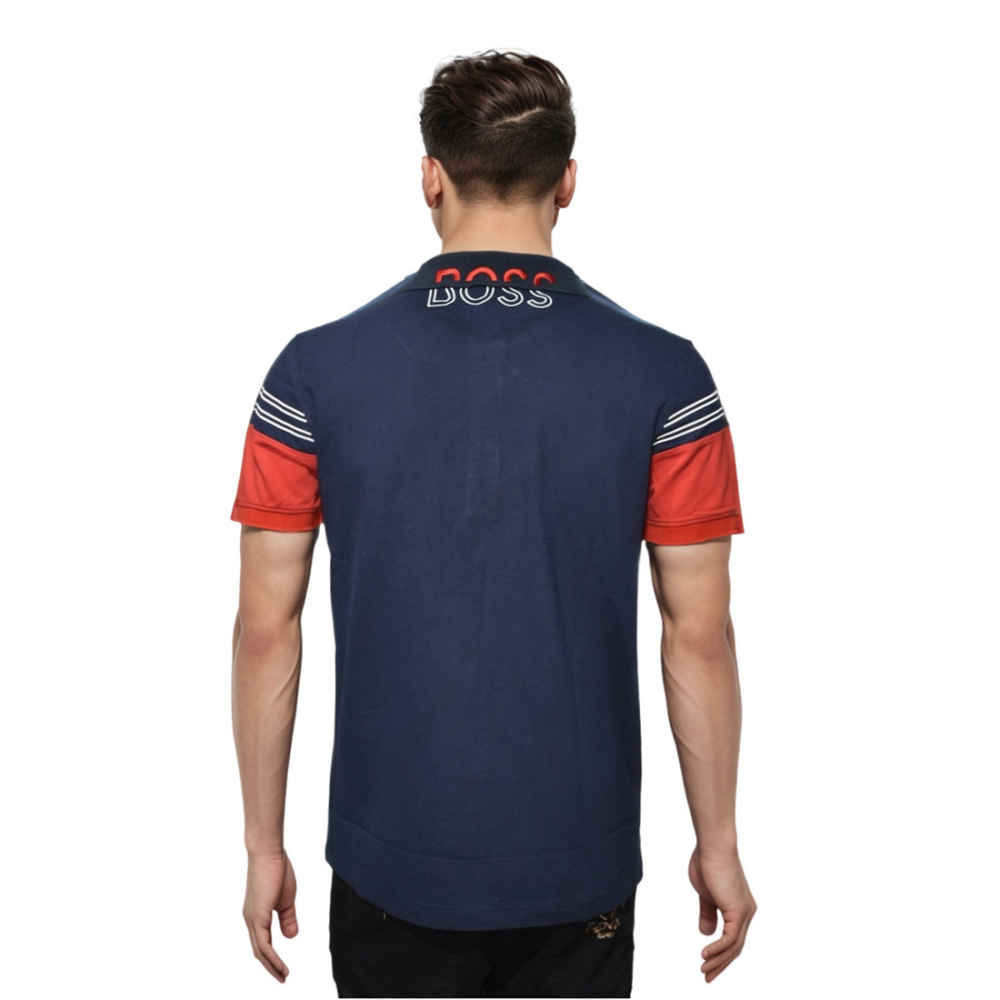 BOSS Navy Blue Embroidery Logo Premium Luxury Polo T-shirt-thumb-1
