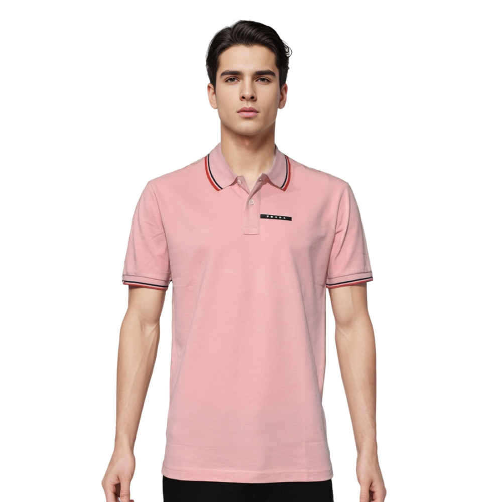 Prada Embossed Logo Pink Premium T-shirt-thumb-0