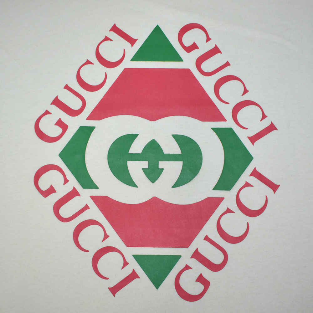 Gucci logo Print Cream Premium Quality T-shirt-3