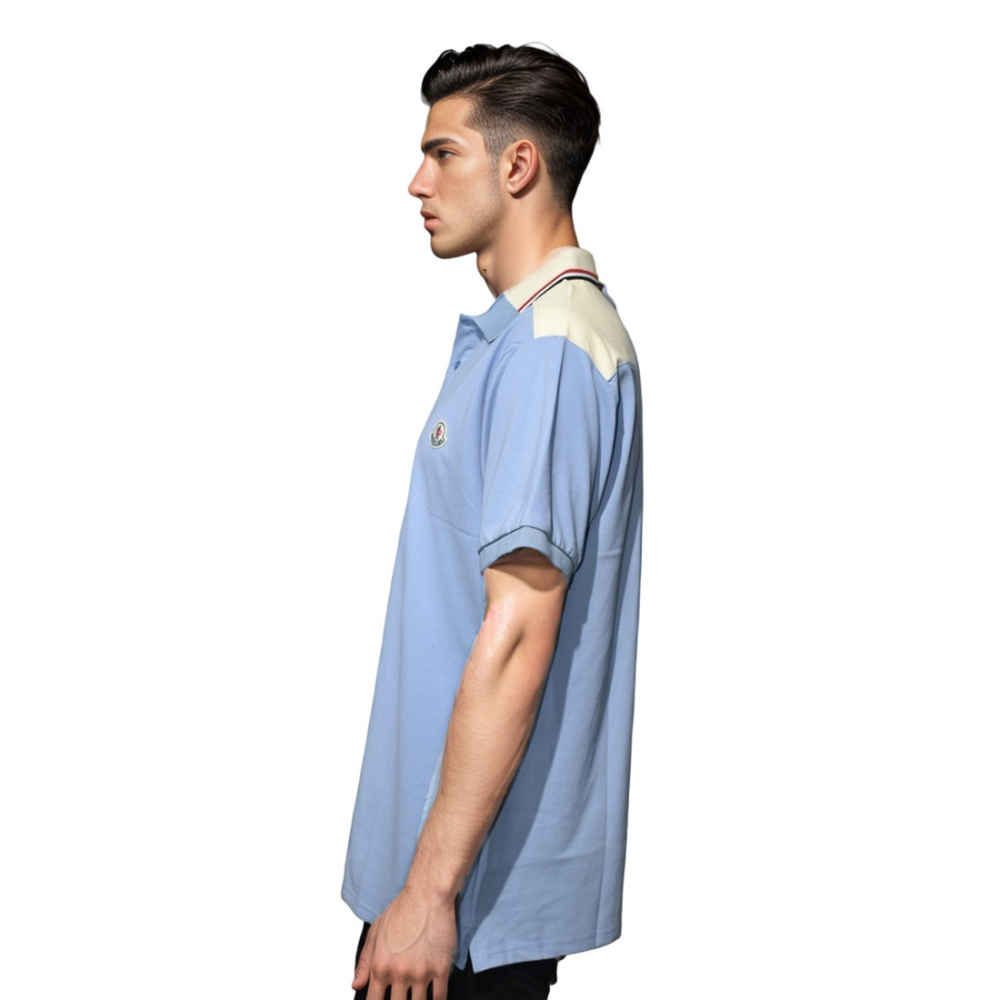 Moncler Logo Print Sky Blue Premium Quality T-shirt-2