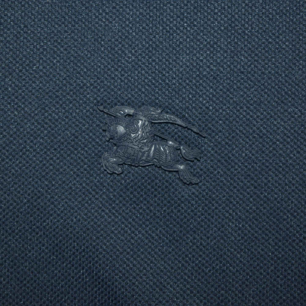 Burberry Embossed Logo Navy Blue Premium Quality Polo T-shirt-thumb-3