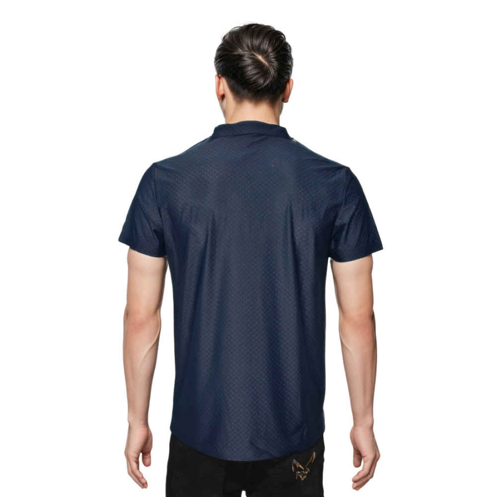 Louis Vuitton Blue Embroidery Logo Premium Polo T-shirt-thumb-1
