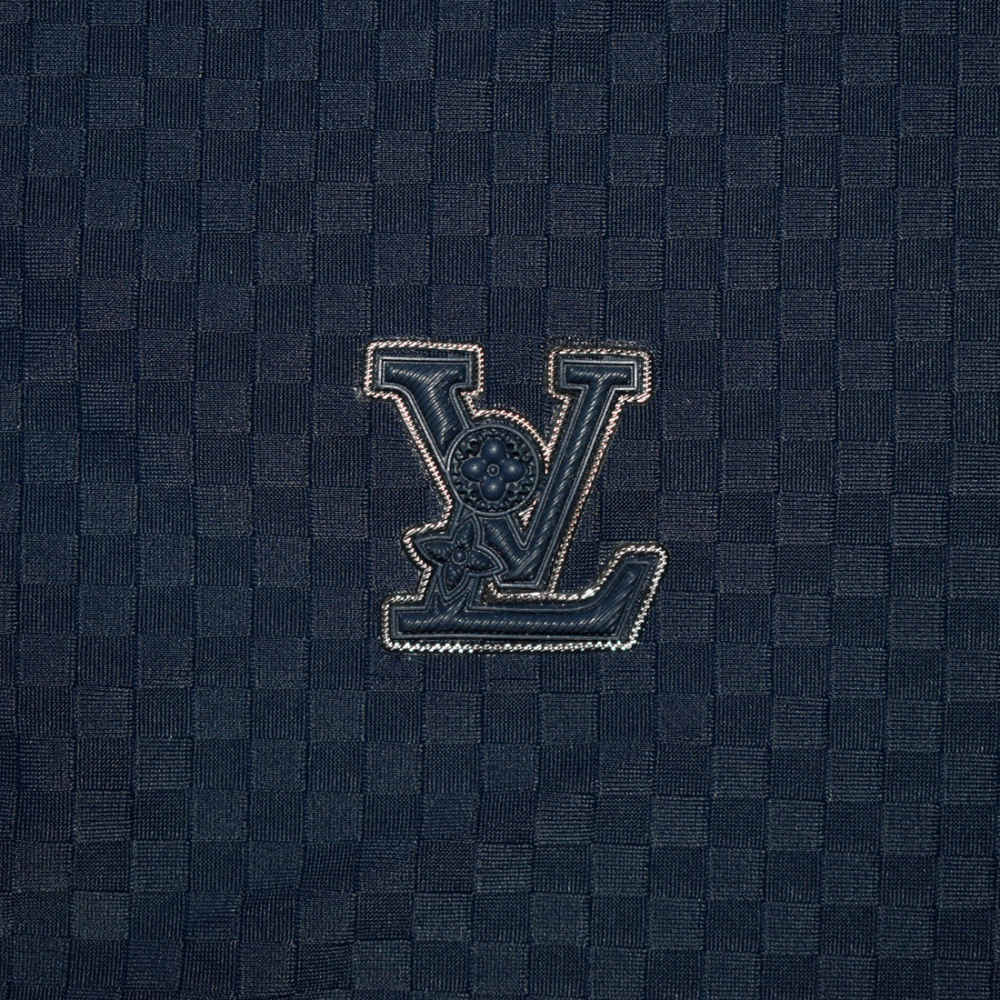 Louis Vuitton Blue Embroidery Logo Premium Polo T-shirt-thumb-3