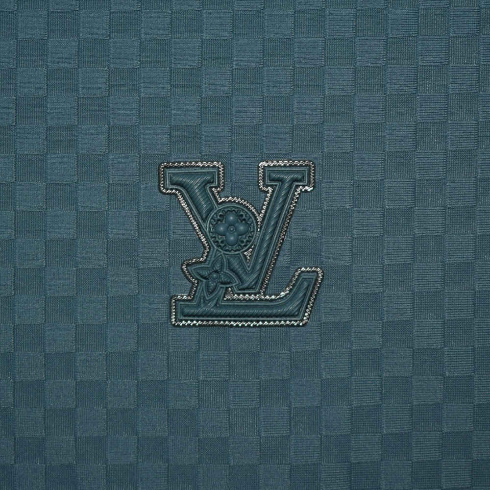 Louis Vuitton Teal Blue Embroidery Logo Premium Polo T-shirt-thumb-3