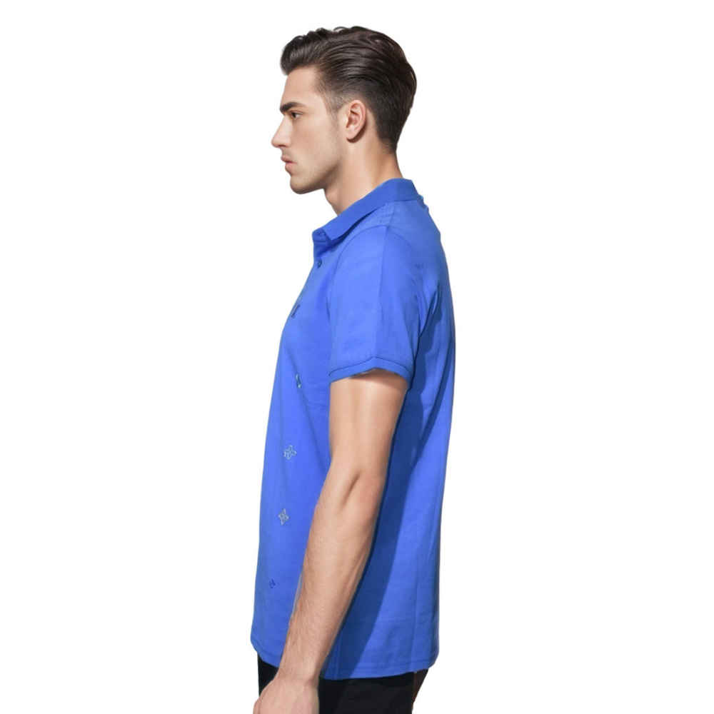 Louis Vuitton Blue Premium Quality Polo Tees-2