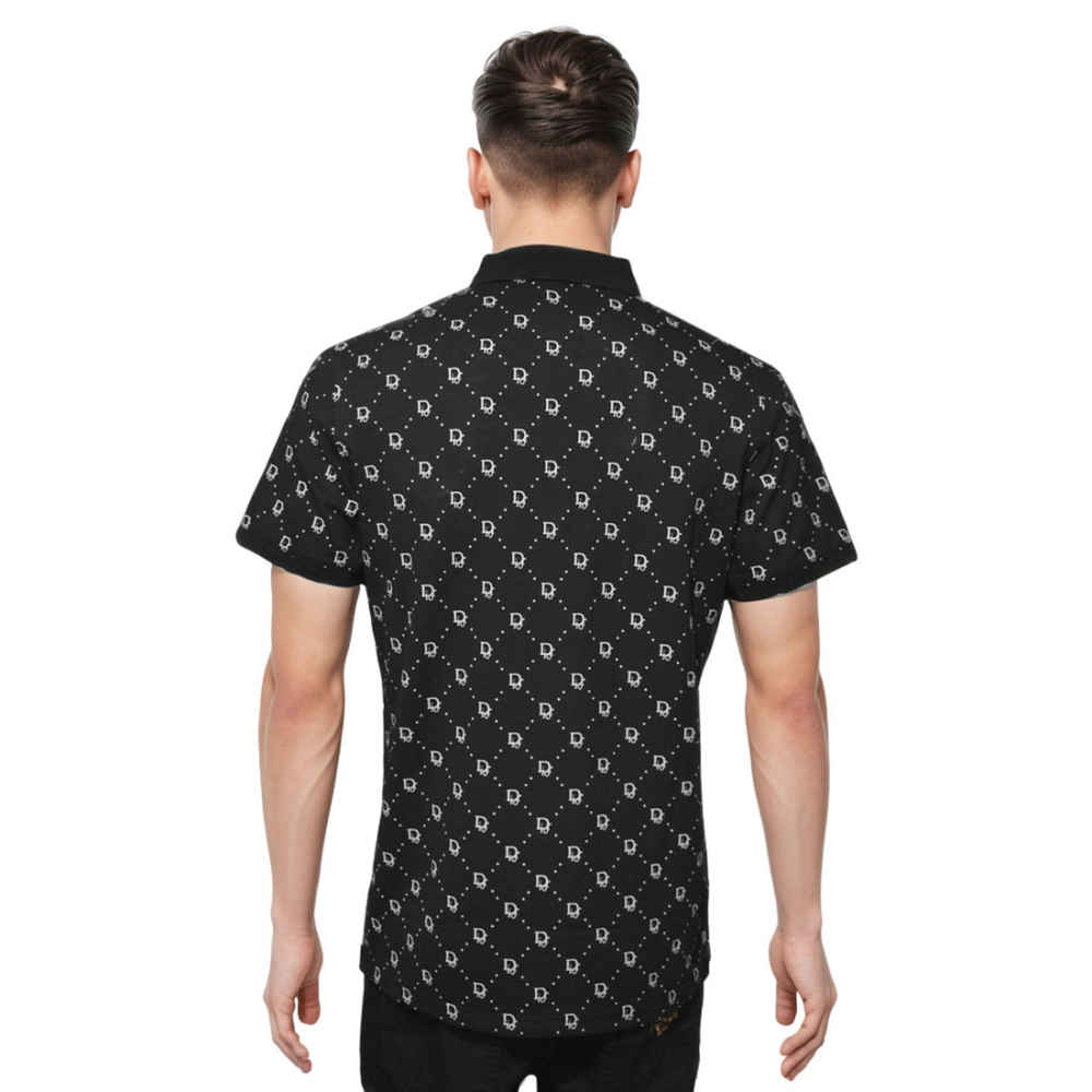 Dior Printed Black Premium Quality Polo Tees-5