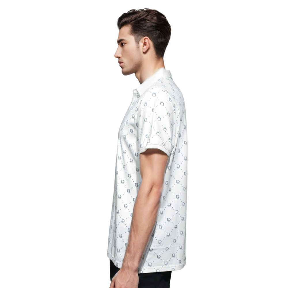Dior Printed White Premium Quality Polo Tees-thumb-2