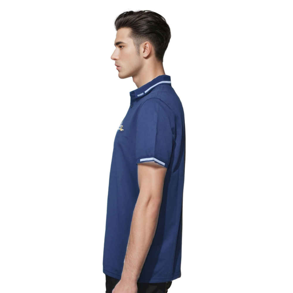 Boss Blue Embroidery Logo Premium Polo T-shirt-2