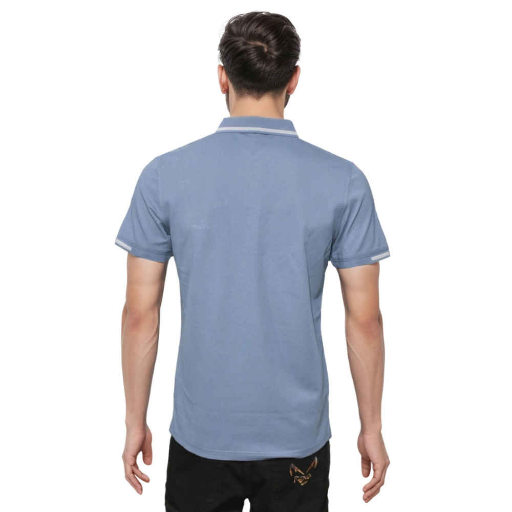 Boss Light Blue Embroidery Logo Premium Polo T-shirt-thumb-1