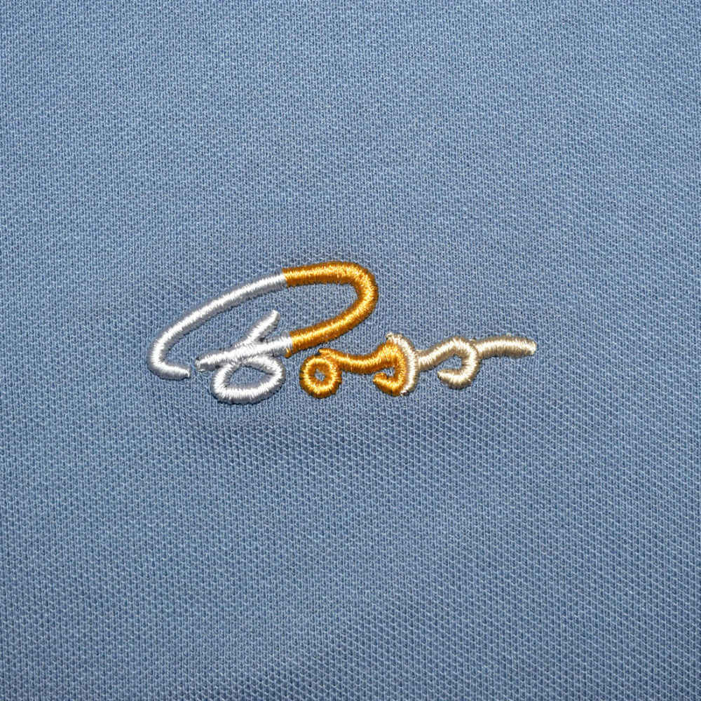 Boss Light Blue Embroidery Logo Premium Polo T-shirt-thumb-3