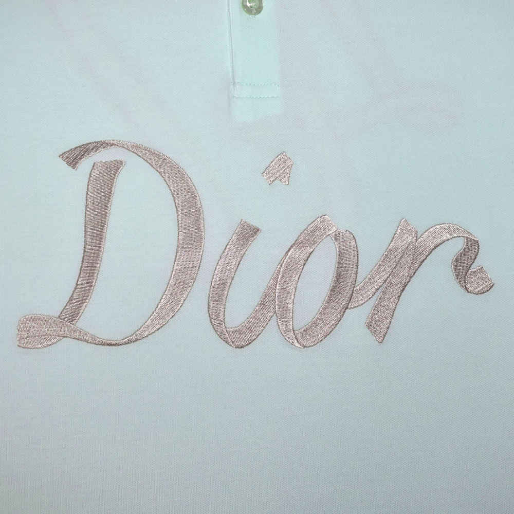 Dior Printed Sky Blue Premium Quality Polo T-shirt-3