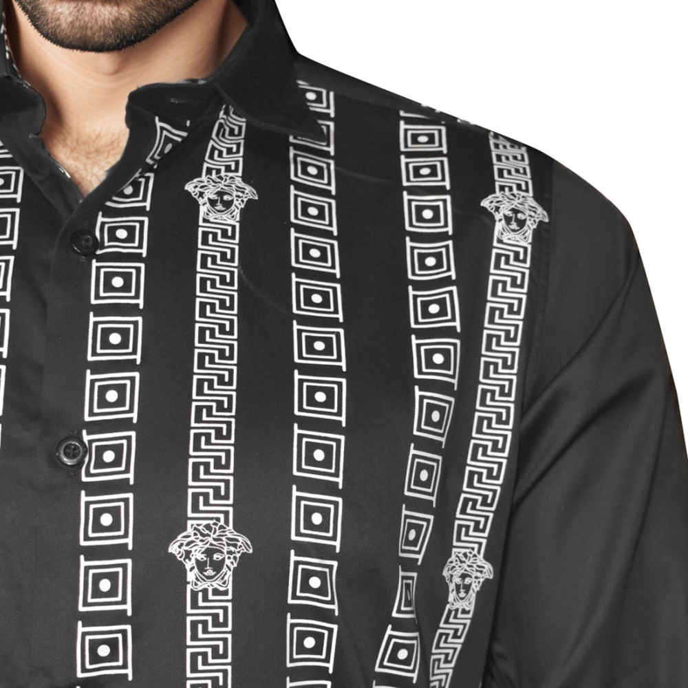 Versace Black Logo Printed Premium Quality Shirt-4