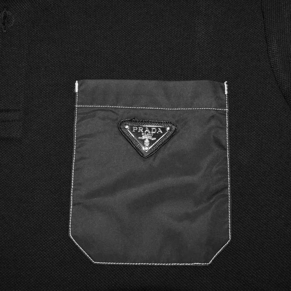 Prada Black Re-Nylon details Premium Quality T-shirt-3