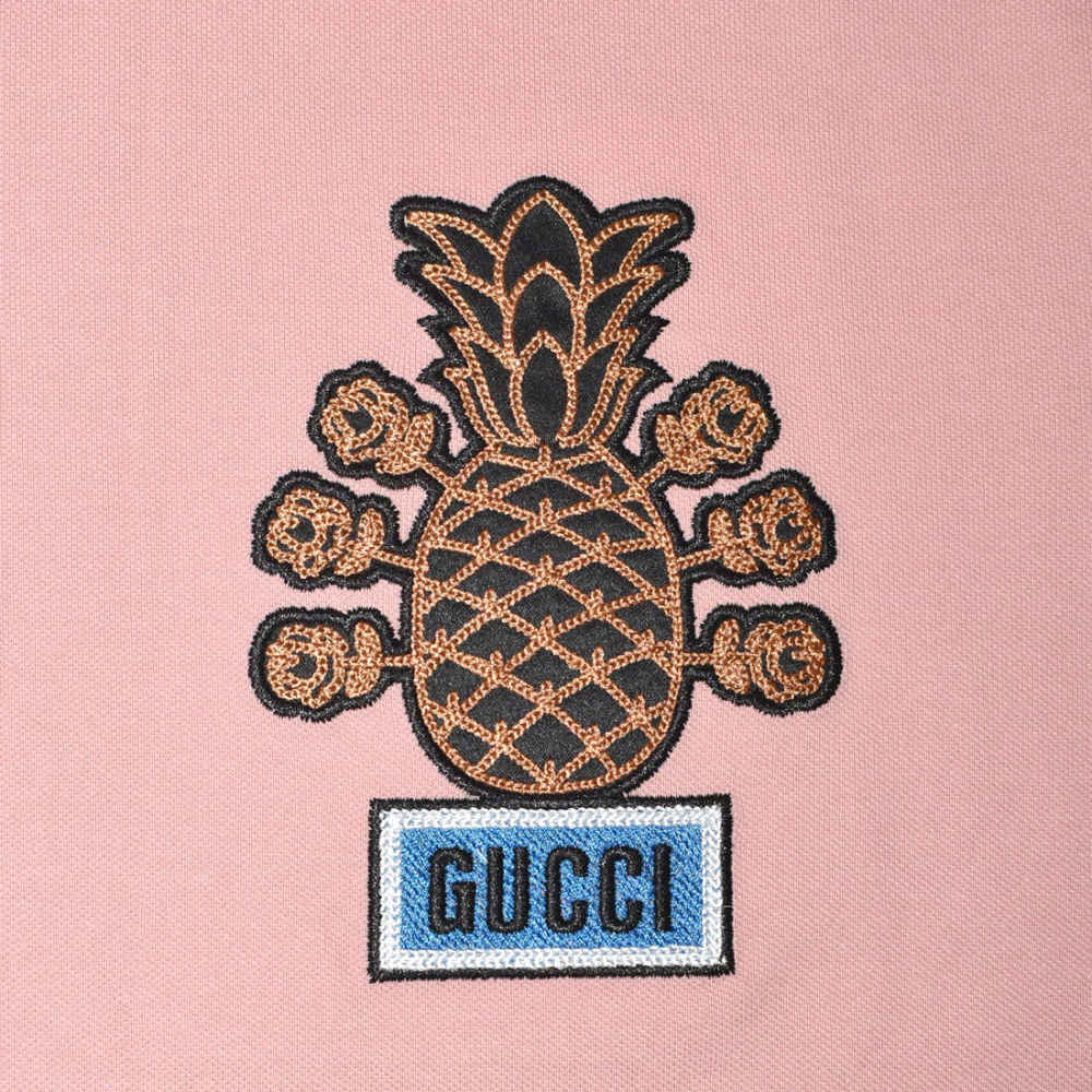 Gucci Pineapple Print Pink Premium Polo T-shirt-3