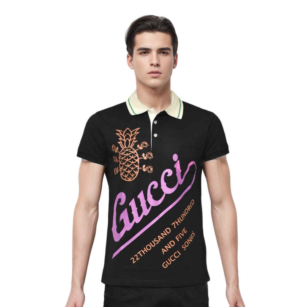 Gucci Pineapple Print Black Premium T-shirt-thumb-0