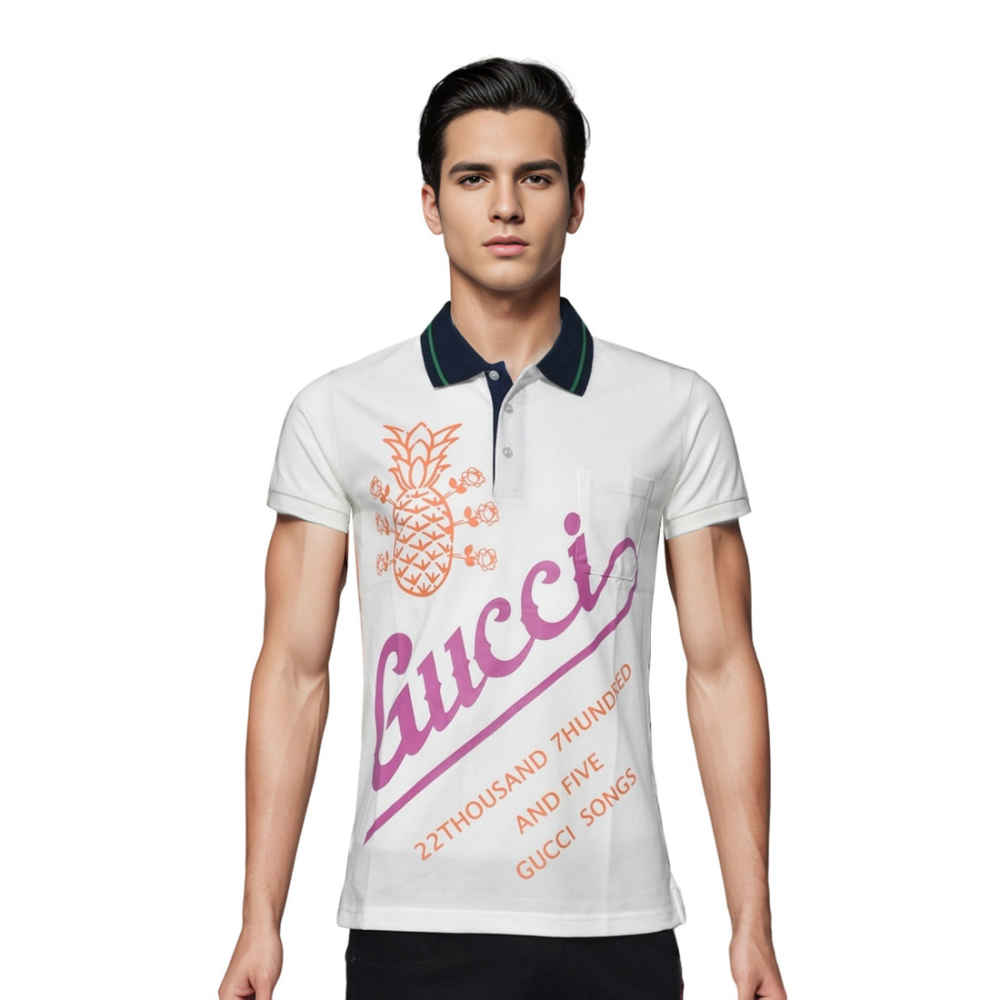 Gucci Pineapple Print White Premium T-shirt-thumb-0