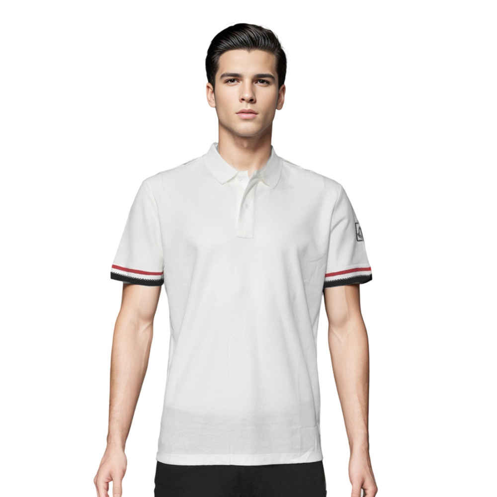 Moncler Logo-patch on Sleeve White Premium Polo T-shirt-thumb-0