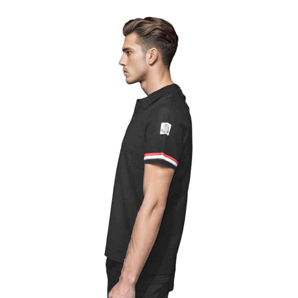 Moncler Logo-patch on Sleeve Black Premium Polo T-shirt-2