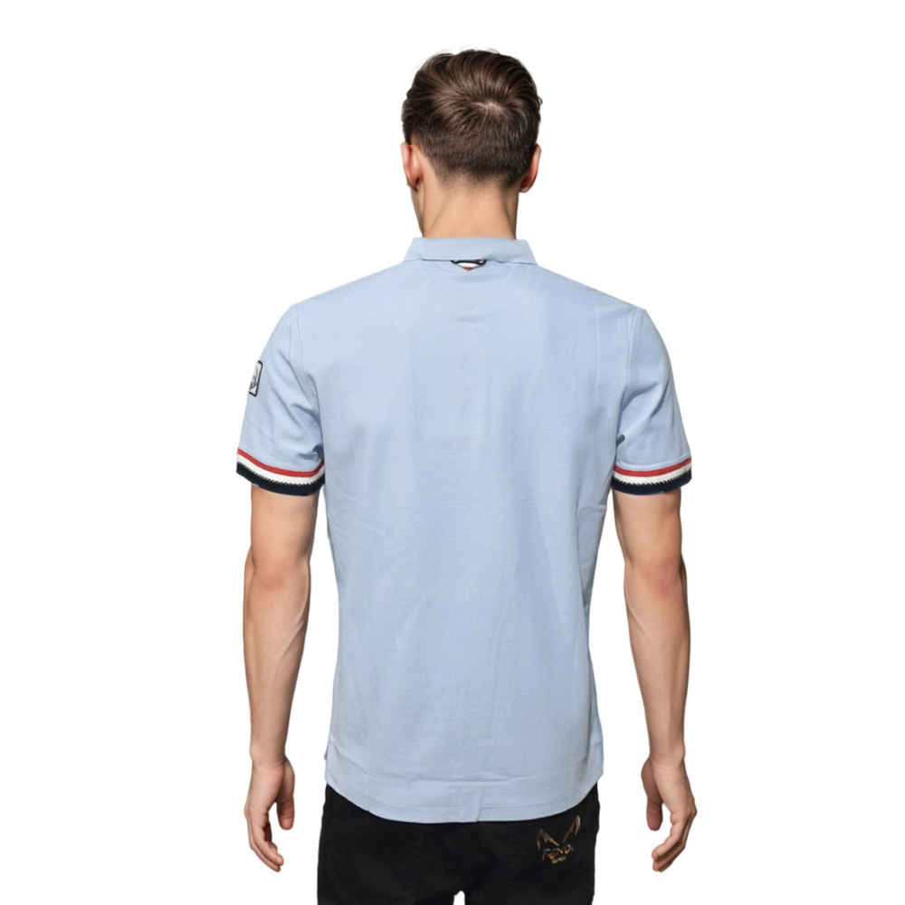 Moncler Logo-patch on Sleeve Blue Premium Polo T-shirt-1