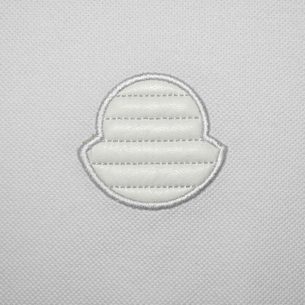 Moncler White Premium Quality Polo T-shirt-thumb-3